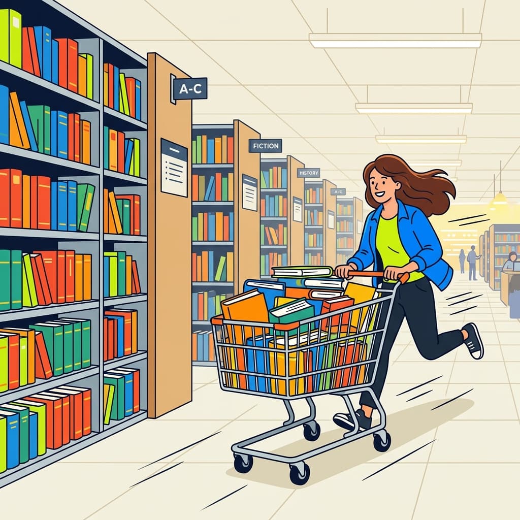Library management illustration